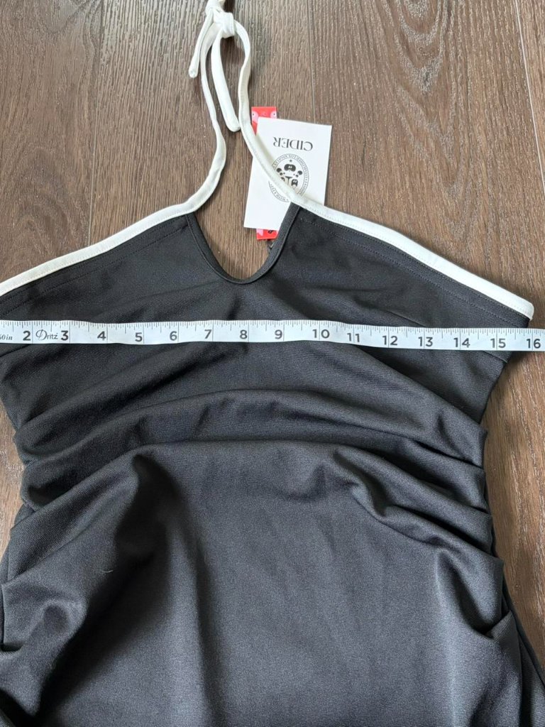 Cider Black Maxi Dress With White Bow Detail Bnwt Size Small By Vintage Y2k — image 3 of 7
